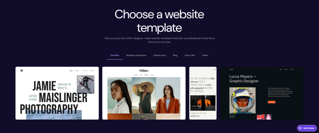 Pre-Built Templates Optimized for Sales , genrate and build websites
