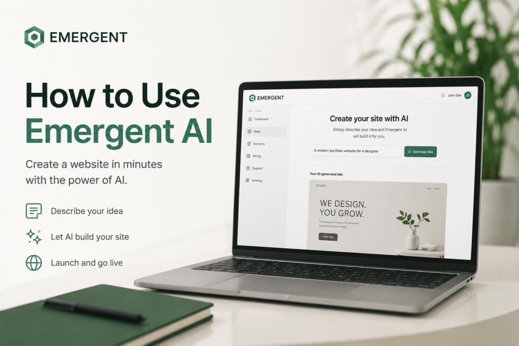 how to use Emergent AI homepage